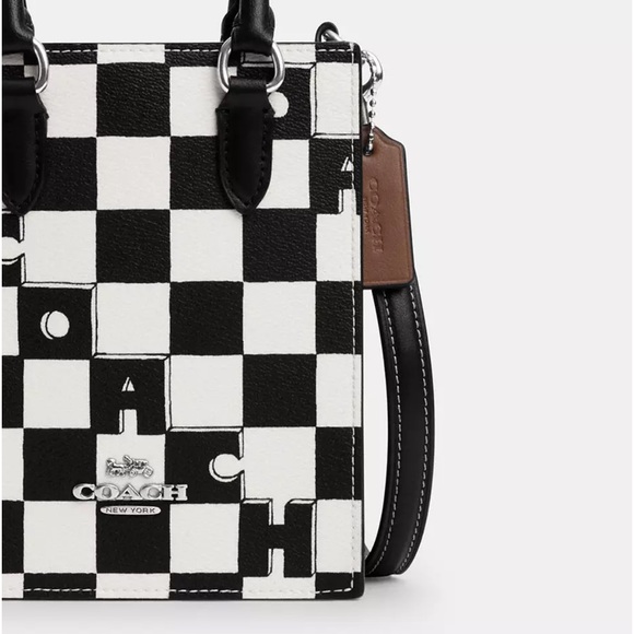 NWT COACH Bundle North South Mini Tote/Slim Id Card Case With Checkerboard Print - Picture 4 of 10